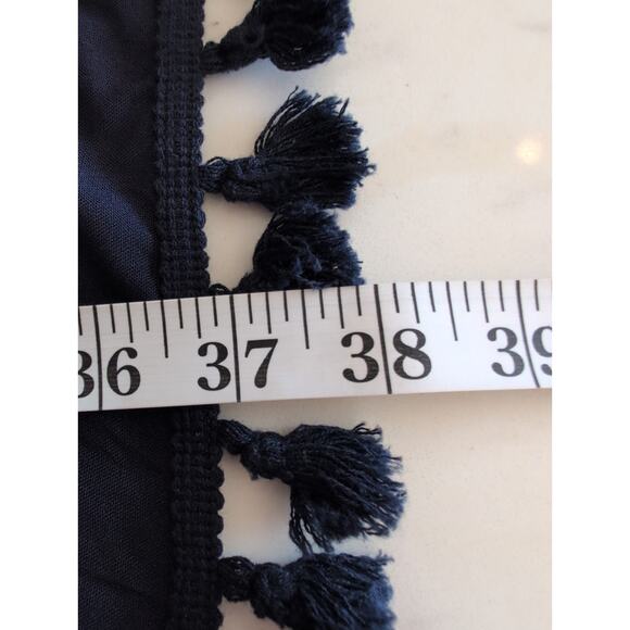 Mud Pie Women’s Tassel Trim Sleeveless Cover Up One Size Navy & Blue - Picture 7 of 7